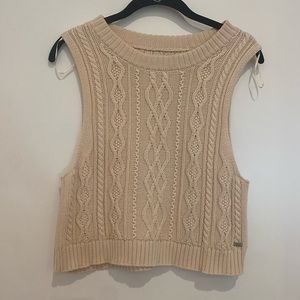 Pull&Bear Cream Sweater Vest